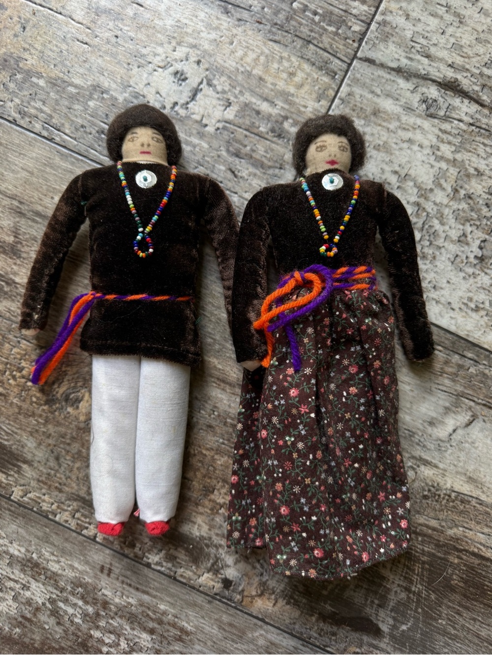 vintage, handmade Navajo Indian rag dolls